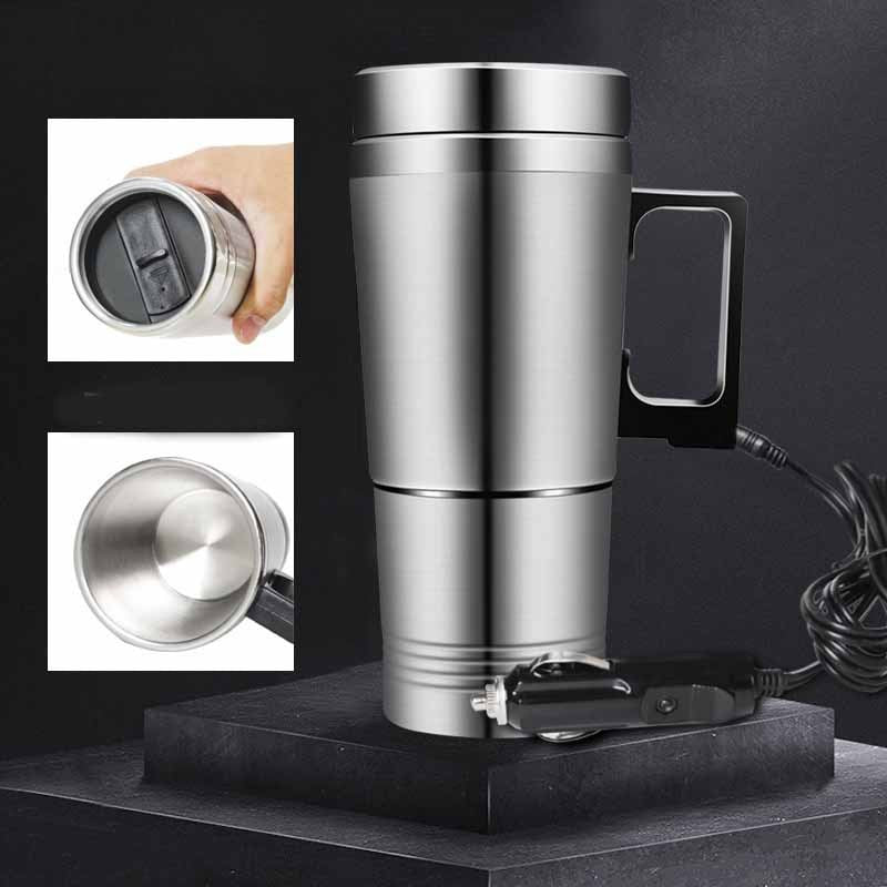 Stainless Steel Electric Car Kettle – Perfect for On-the-Go